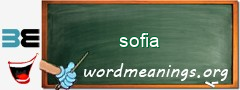 WordMeaning blackboard for sofia